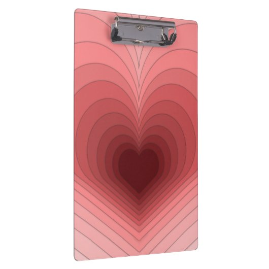 Moderne retro funky rood roze hart klembord (Rechts)