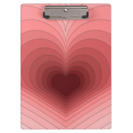 Moderne retro funky rood roze hart klembord