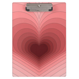 Moderne retro funky rood roze hart klembord