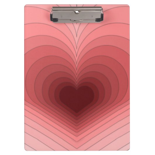 Moderne retro funky rood roze hart klembord (Voorkant)