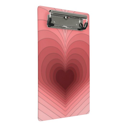 Moderne Retro Funky Rood Roze Hart Mini Klembord (Schuin)