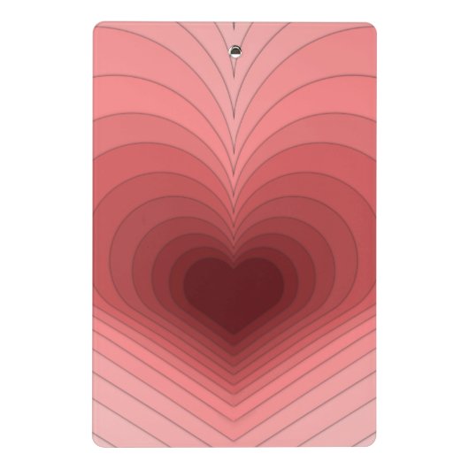 Moderne Retro Funky Rood Roze Hart Mini Klembord (Achterkant)