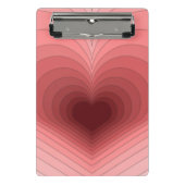 Moderne Retro Funky Rood Roze Hart Mini Klembord (Voorkant)