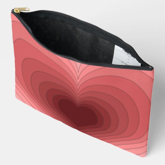 Moderne Retro Funky Rood Roze Hart Naaizak of Zakj Etui (Open)