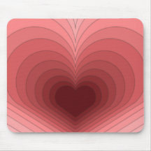 Moderne retro funky roze rode hart mousepad