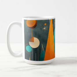 ✨Moderne Retro Futuristische Ruimte Abstracte Kuns Koffiemok
