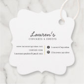 Moderne Retro Gebakken met Liefde Cupcakes Bedankjes Labels (Achterkant)