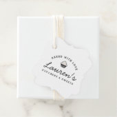Moderne Retro Gebakken met Liefde Cupcakes Bedankjes Labels (In situ)