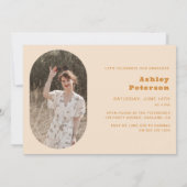 Moderne Retro Gele Typografie 2 Foto Afstuderen Kaart (Achterkant)