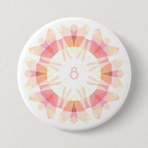 Moderne Retro Gelukkige Verjaardag Leeftijd Roze W Ronde Button 7,6 Cm