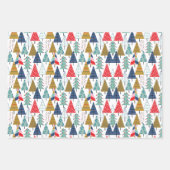 Moderne Retro Geometric Kerstpatroon Set van 3 Inpakpapier Vel (Voorkant 2)