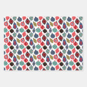 Moderne Retro Geometric Kerstpatroon Set van 3 Inpakpapier Vel (Voorkant)