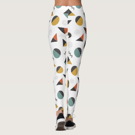 Moderne retro geometrie vormen leggings (Achterkant)