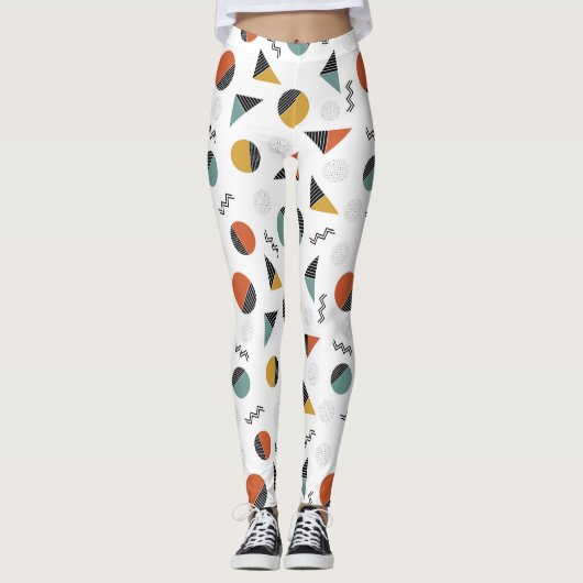 Moderne retro geometrie vormen leggings (Voorkant)