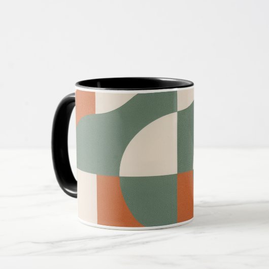 Moderne Retro Geometrische Matglazen Mok (Voorkant links)