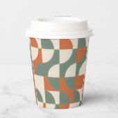 Moderne Retro Geometrische Papieren Beker (Achterkant)
