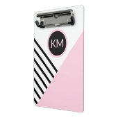 Moderne Retro Geometrische Pop Kunst met Monogram Mini Klembord (Angled2)