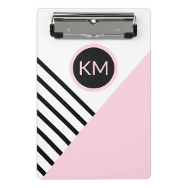 Moderne Retro Geometrische Pop Kunst met Monogram Mini Klembord