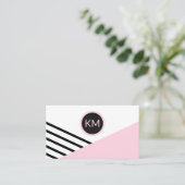 Moderne Retro Geometrische Pop Kunst met Monogram Visitekaartje (Staand voorkant)