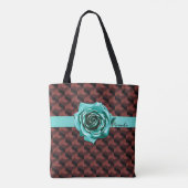 Moderne Retro Geometrische Roos Choker Aangepaste Tote Bag (Achterkant)