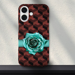 Moderne Retro Geometrische Roos Choker Maximalist iPhone 16 Hoesje