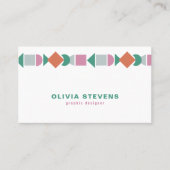 Moderne retro geometrische vormen chic visitekaartje (Voorkant)