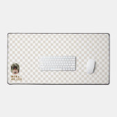 Moderne Retro Geruite Patroon Foto Bureaumat (Keyboard & Muis)
