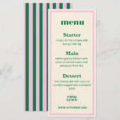 Moderne Retro Gestreepte Huwelijksinformatie Menu (Voorkant / Achterkant)