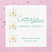 Moderne Retro Girly Gefeliciteerd Afstuderen Servet