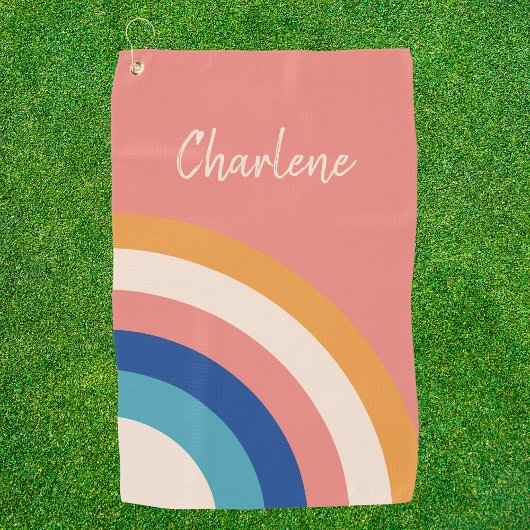 Moderne Retro Girly Pro Golfer Golfhanddoek