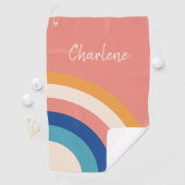 Moderne Retro Girly Pro Golfer Golfhanddoek (Insitu)