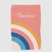 Moderne Retro Girly Pro Golfer Golfhanddoek (Voorkant)