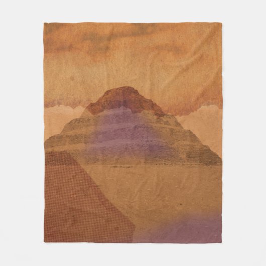 Moderne Retro Giza Piramides Kunst – Minimalistisc Fleece Deken (Voorkant)