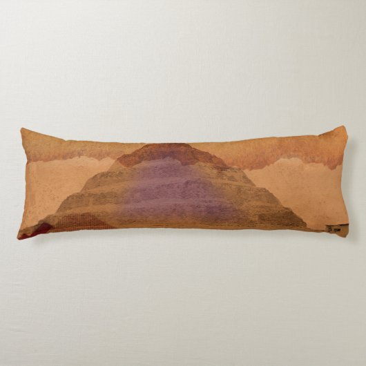 Moderne Retro Giza Piramides Kunst – Minimalistisc Lichaamskussen (Voorkant)