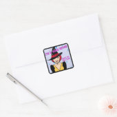 Moderne Retro Goede Heks Meme Kleur Pop Kunst Vierkante Sticker (Envelop)