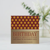 Moderne Retro Gold Birthday Kaarten voor uitnodigi (Staand voorkant)