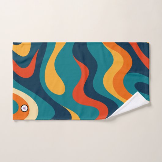 Moderne Retro Golf Abstract Patroon  Bad Handdoek (Handdoek)