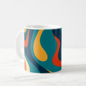 Moderne Retro Golf Abstract Patroon Koffiemok (Voorkant links)