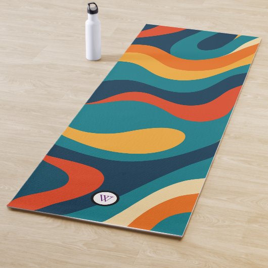Moderne Retro Golvende Abstracte Patroon Yogamat (In situ)