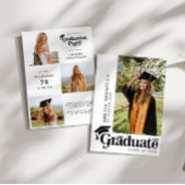 Moderne Retro Graduation Cap Fotocollage Kaart