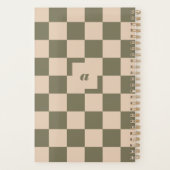 Moderne Retro Groen Geruit Patroon Boog Foto Planner (Achterkant)