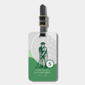 Moderne Retro Groene Bagage Label voor Golfers (Voorkant verticaal)