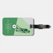 Moderne Retro Groene Bagage Label voor Golfers (Achterkant horizontaal)