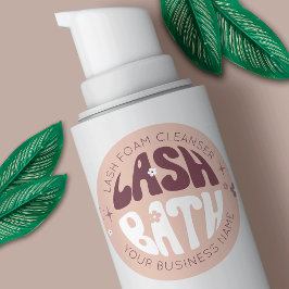 Moderne Retro Groovy 2 OZ Foam Bottle Lash Bath Ronde Sticker
