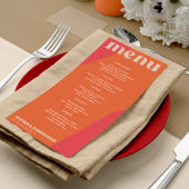 Moderne retro groovy bruiloft template menu