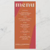 Moderne retro groovy bruiloft template menu (Voorkant)