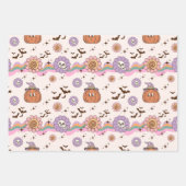 Moderne Retro Groovy Fun Halloween Inpakpapier Vel (Voorkant)