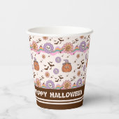 Moderne Retro Groovy Fun Halloween Papieren Bekers (Achterkant)