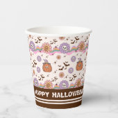 Moderne Retro Groovy Fun Halloween Papieren Bekers (Voorkant)