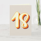 Moderne Retro Groovy Grijs Achttien 18e Verjaardag Kaart (Voorkant)